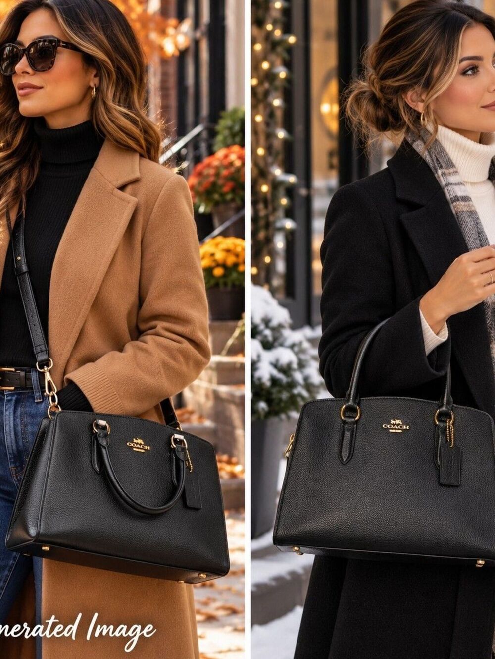 Coach Channing Carryall 73568 Black Pebble Leather Satchel Crossbody Bag